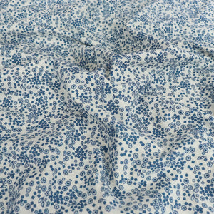 Cotton Seersucker - Scattered Flowers - Blue