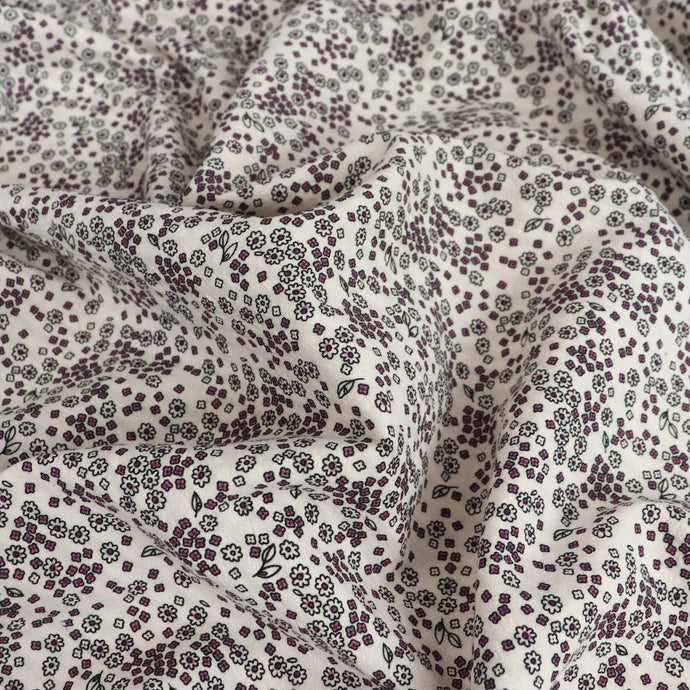 Cotton Seersucker - Scattered Flowers - Pink