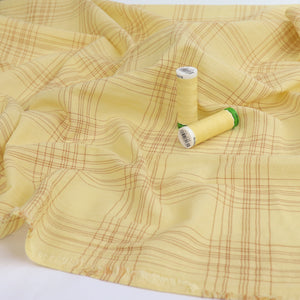 Cotton Seersucker - Sevenberry Butter Yellow Check