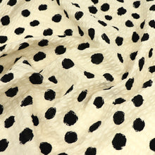 Cotton Seersucker - Sevenberry Spots - Cream + Black