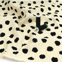 Cotton Seersucker - Sevenberry Spots - Cream + Black
