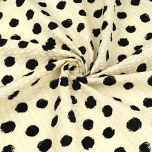 Cotton Seersucker - Sevenberry Spots - Cream + Black