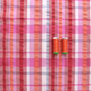 Cotton Seersucker - Sunset Yarn Dyed Check