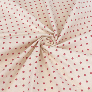 Cotton Shirting - Red Polka Dot