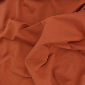 Cotton Sweatshirt Brushed Jersey - Rust Orange