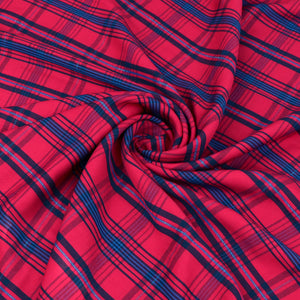 Cotton Viscose Twill - Sparkle Tartan Check