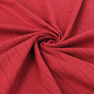 Cotton Voile - Dobby Stripe - Red
