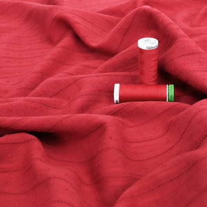 Cotton Voile - Dobby Stripe - Red