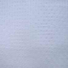 Cotton Voile - Dobby & Embroidered Stripe - White - END OF BOLT 49cm