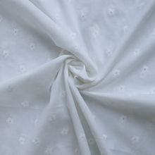 Cotton Voile - Embroidered Daisies With Scalloped Edge - END OF BOLT 105cm
