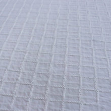 Cotton Voile - Embroidered Diamond - White - END OF BOLT 56cm