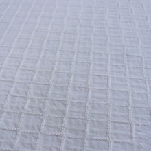 Cotton Voile - Embroidered Diamond - White - SALE