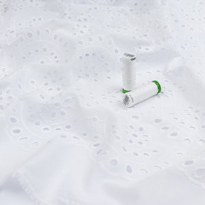 Cotton Voile - Embroidered Floral Arches