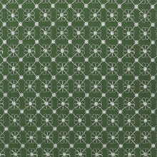 Cotton Voile - Embroidered Floral Diamond - Green
