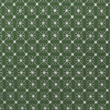 Cotton Voile - Embroidered Floral Diamond - Green - END OF BOLT 80cm