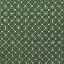 Cotton Voile - Embroidered Floral Diamond - Green - END OF BOLT 45cm
