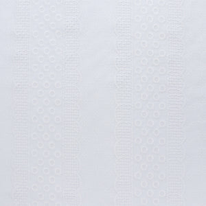 Cotton Voile - Embroidered Scallop Floral Stripe