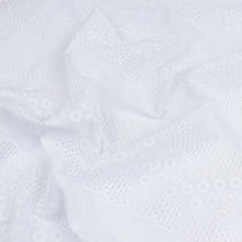 Cotton Voile - Embroidered Scallop Floral Stripe