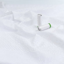 Cotton Voile - Embroidered Scallop Floral Stripe