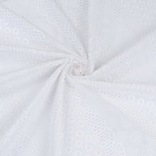 Cotton Voile - Embroidered Scallop Floral Stripe