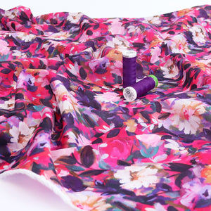 Cotton Voile - Floral Painting
