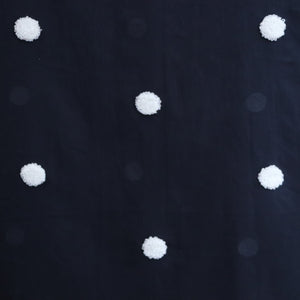 Cotton Voile - Fluffy Dots - Navy - END OF BOLT 50cm