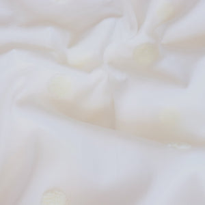 Cotton Voile - Fluffy Dots - White - END OF BOLT 142cm