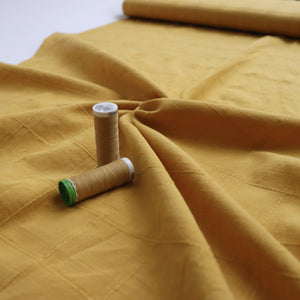 Cotton Voile - Mustard Check - END OF BOLT 119cm