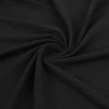 Cotton Wide Ribbed Jersey - Black - END OF BOLT 32cm