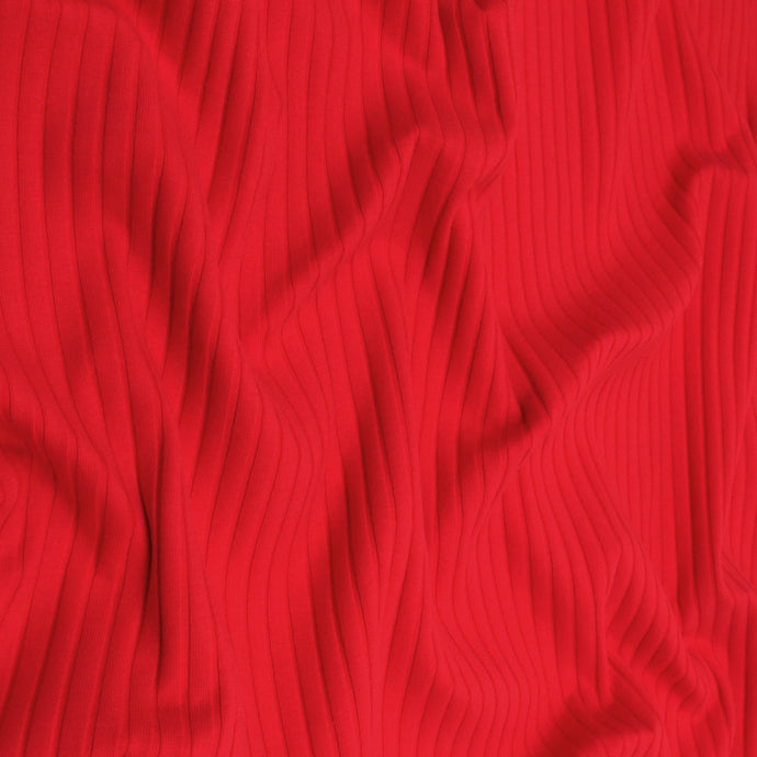 Cotton Wide Ribbed Jersey - Red