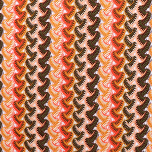 Crochet Lace Knit - Retro Waves - Orange + Green