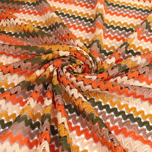 Crochet Lace Knit - Ric Rac - Orange + Green