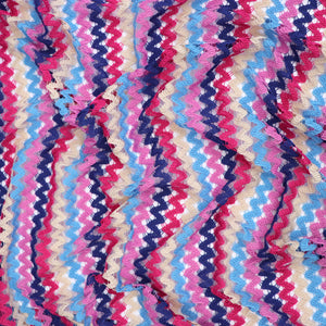 Crochet Lace Knit - Ric Rac - Pink + Blue