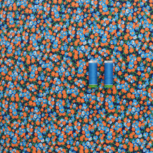 Deadstock Cotton Jersey - Blue + Orange Flowers