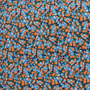 Deadstock Cotton Jersey - Blue + Orange Flowers