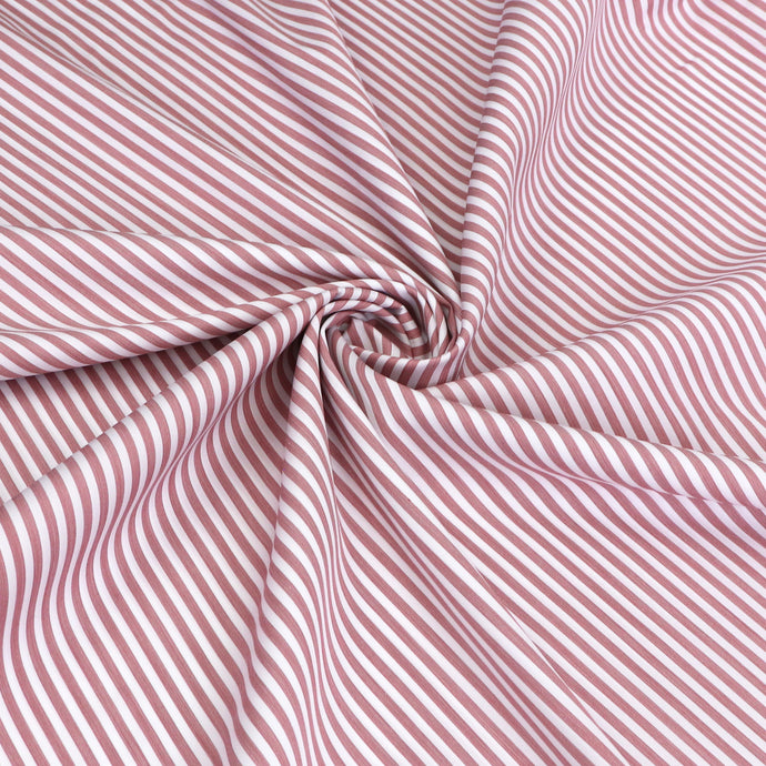 Deadstock Cotton Lyocell Shirting - Stripe - Blush Mauve