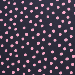 Deadstock Cotton Poplin - Pink Polka Dots On Navy
