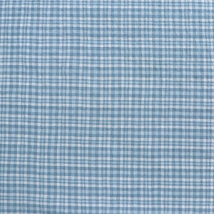 Deadstock Cotton Seersucker - Light Blue Check