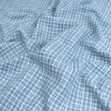 Deadstock Cotton Seersucker - Light Blue Check