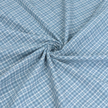 Deadstock Cotton Seersucker - Light Blue Check