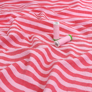 Deadstock Cotton Seersucker - Pink Candy Stripe