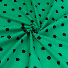 Deadstock Cotton Seersucker - Polka Dot Green