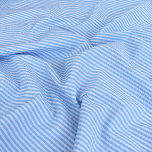 Deadstock Cotton Seersucker - Sky Blue Stripe