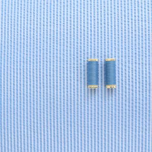 Deadstock Cotton Seersucker - Sky Blue Stripe