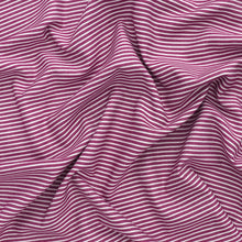 Deadstock Cotton Shirting - Burgundy + White Stripe