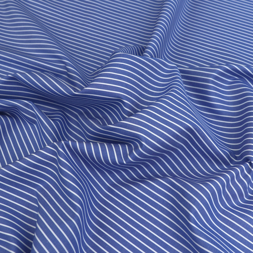 Deadstock Cotton Shirting - Marine Stripe