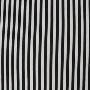 Deadstock Cotton Silk Voile - Black + White Stripe