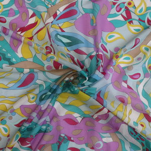 Deadstock Cotton Silk Voile - Colourful Abstract Paisley - SALE