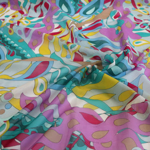 Deadstock Cotton Silk Voile - Colourful Abstract Paisley - SALE