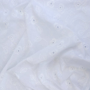 Deadstock Cotton Voile - Embroidered Climbing Rose - SALE